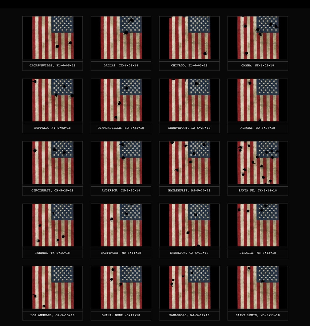 13_328flags USA under fire 5 rows of flags