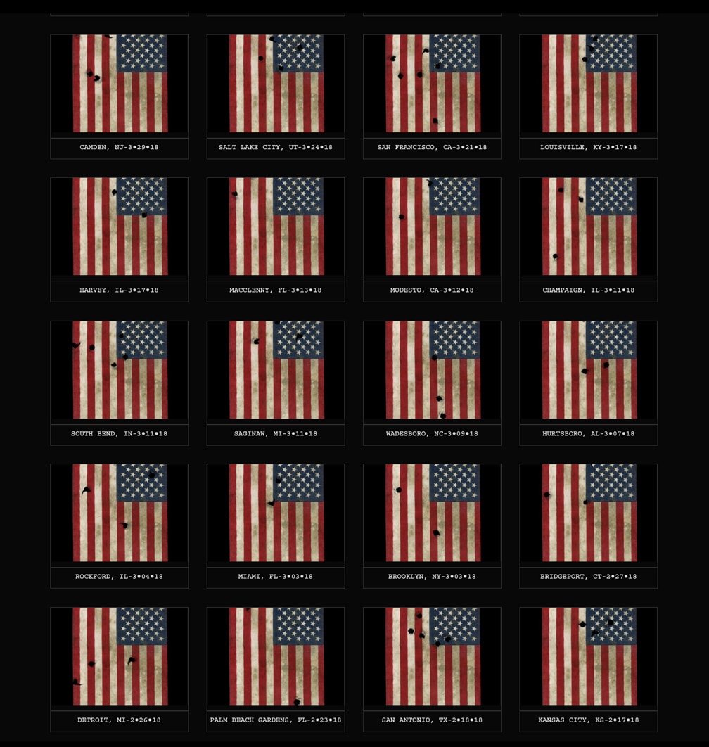 16_328flags USA under fire 5 rows of flags