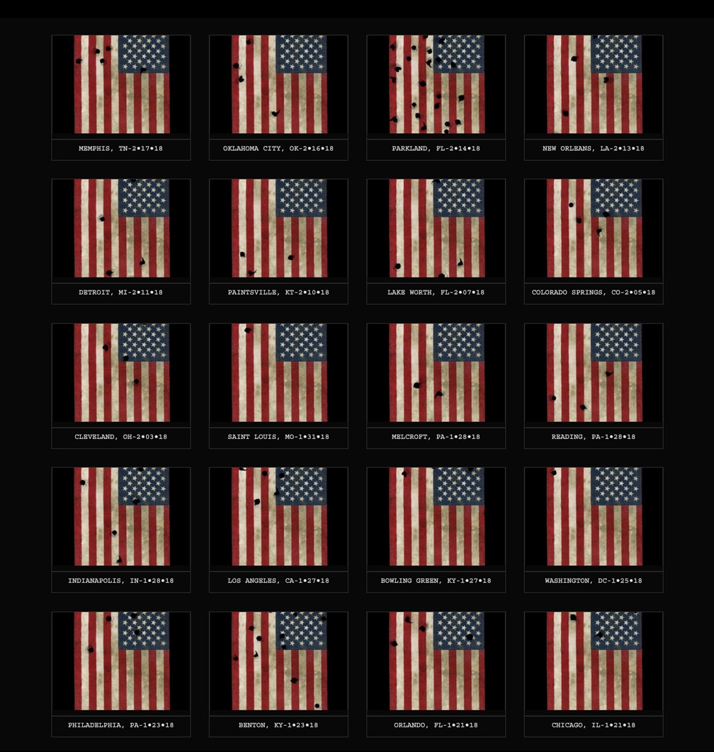 17_328flags USA under fire 5 rows of flags