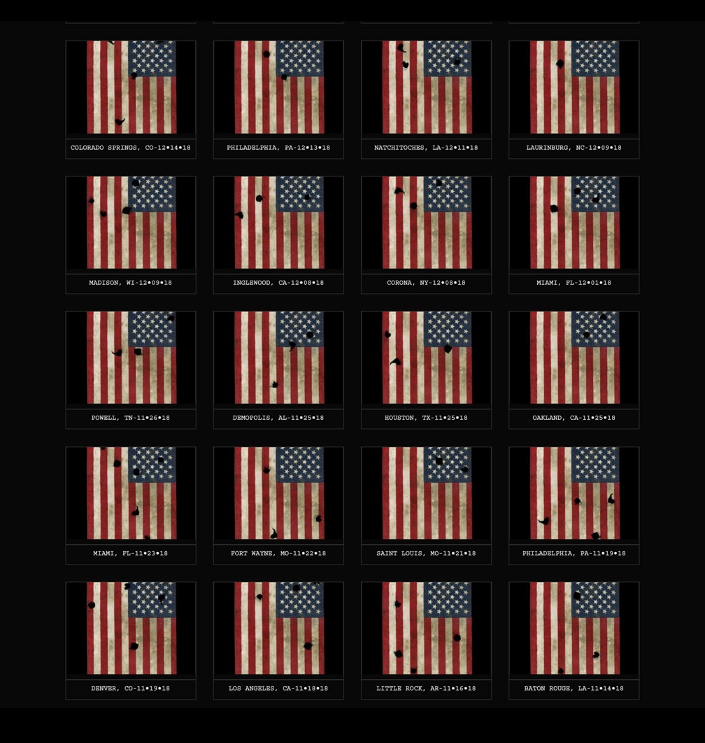 1_328flags USA under fire 5 rows of flags