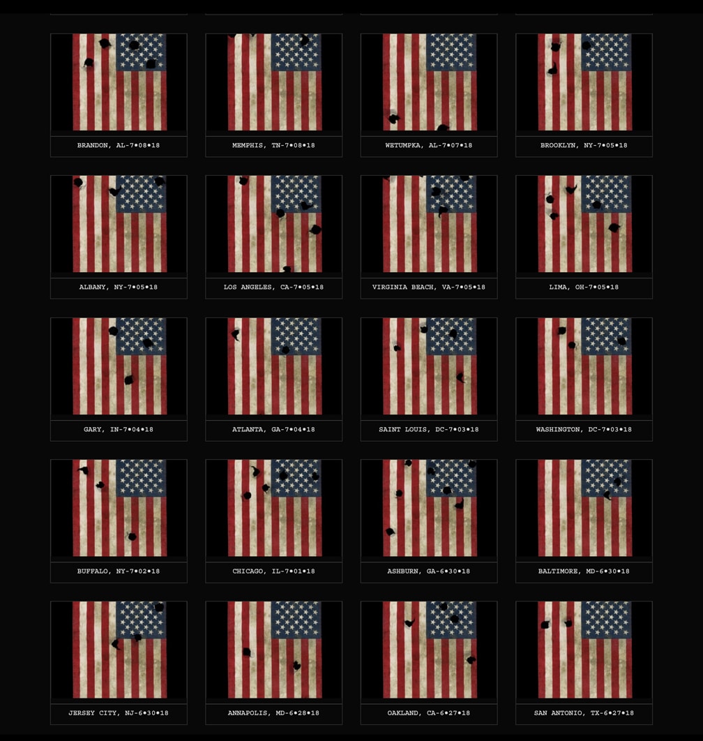 9_328flags USA under fire 5 rows of flags