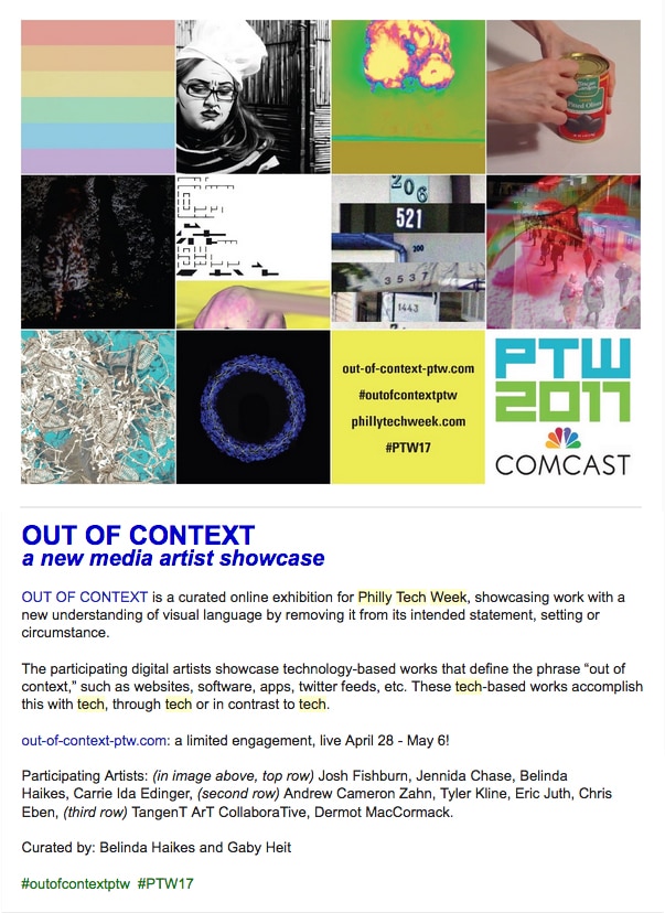 Out of Context exhibition Out of Context flyer