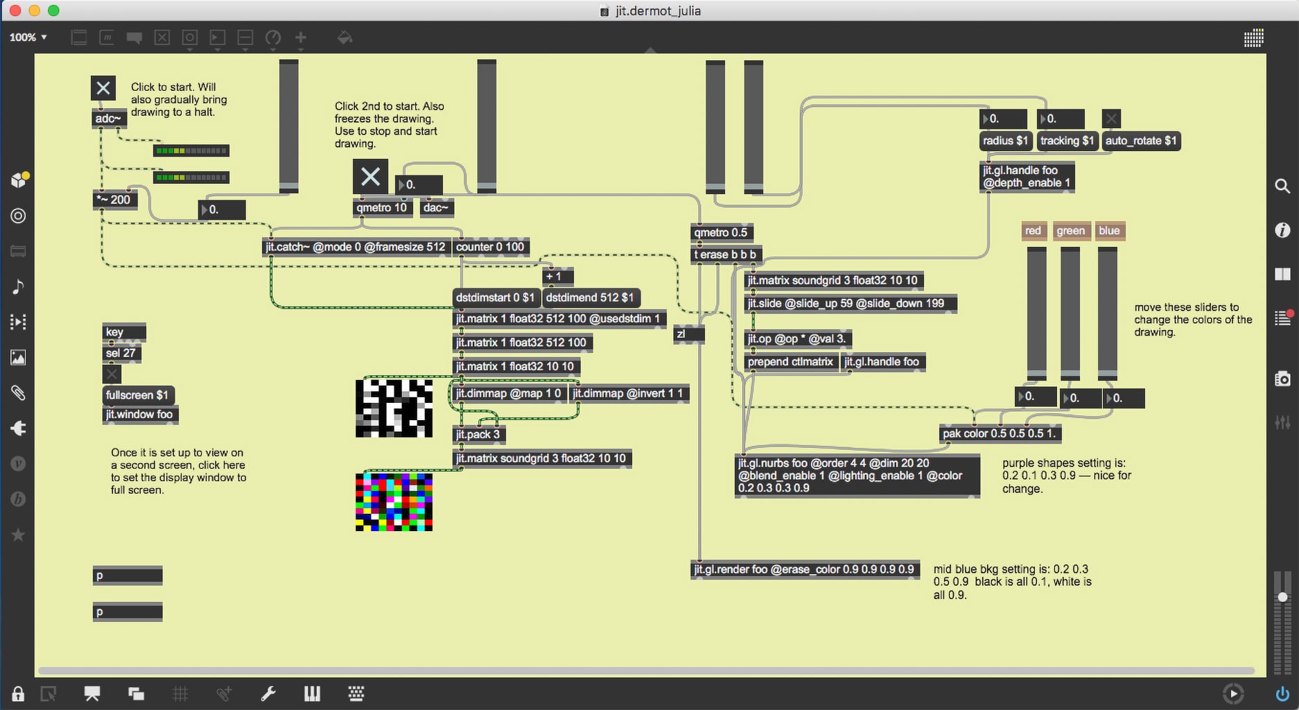 julia_maxMSP_code Projection Play code